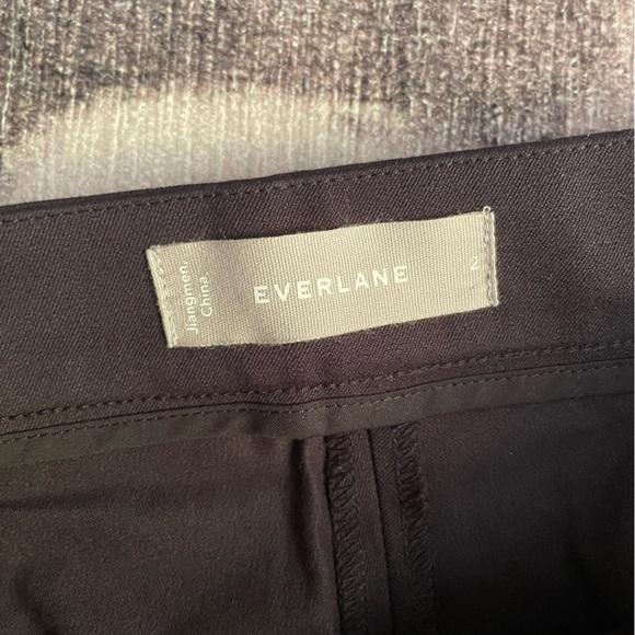 Everlane Fixed-Waist Stretch Cotton Pant Black Sz 2 Dress Pant Business Casual - Picture 6 of 8